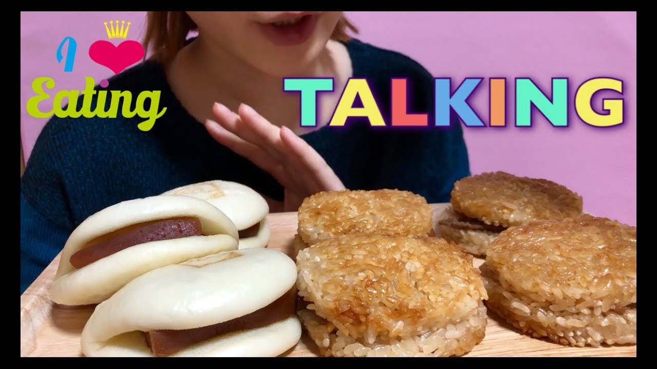 【TALKING●MUKBANG●喋り方注意】角煮まん!ライスバーガー!もみじ饅頭!