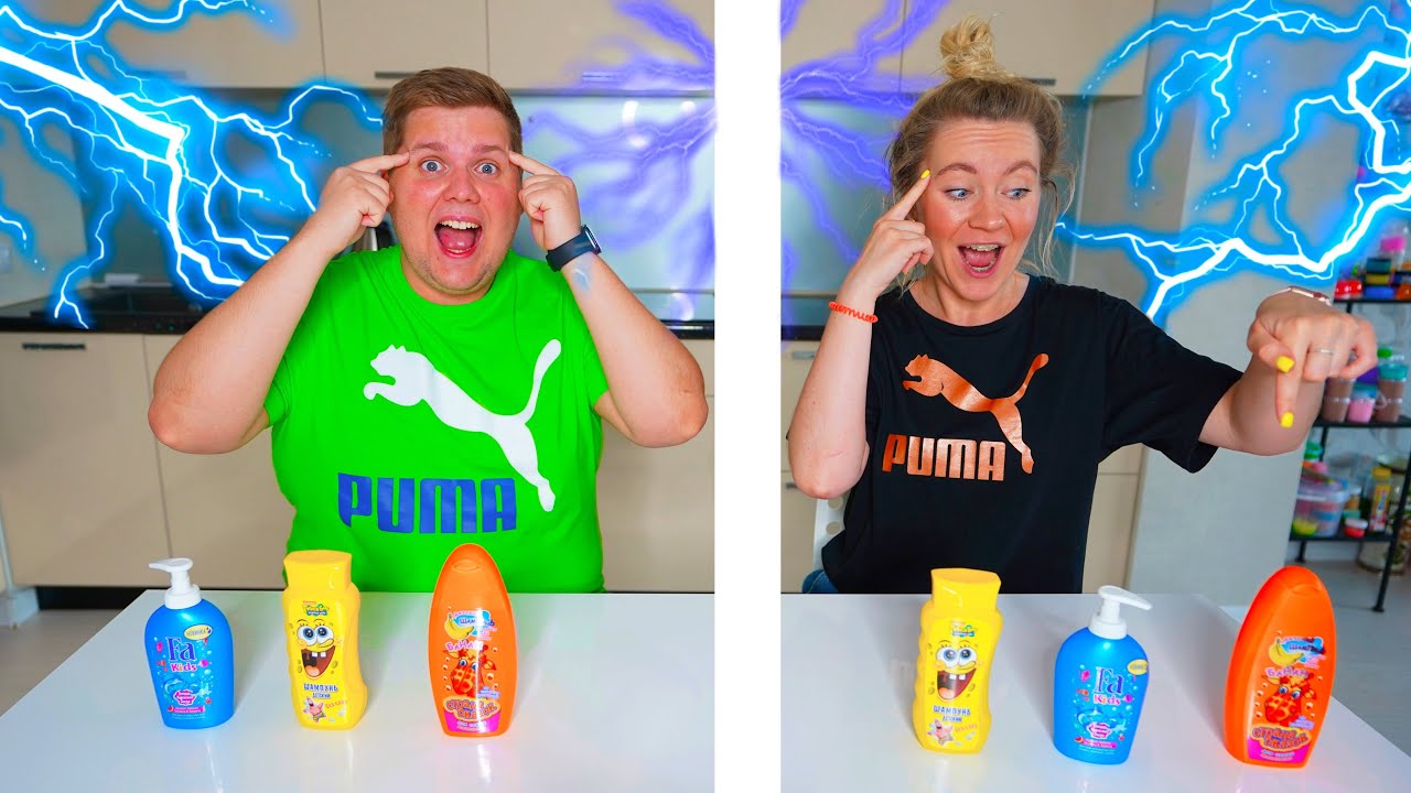 ТЕЛЕПАТИЯ СЛАЙМ ЧЕЛЛЕНДЖ 🐝 Лизун ИЗ Случайных Ингредиентов / TWIN TELEPATHY SLIME CHALLENGE