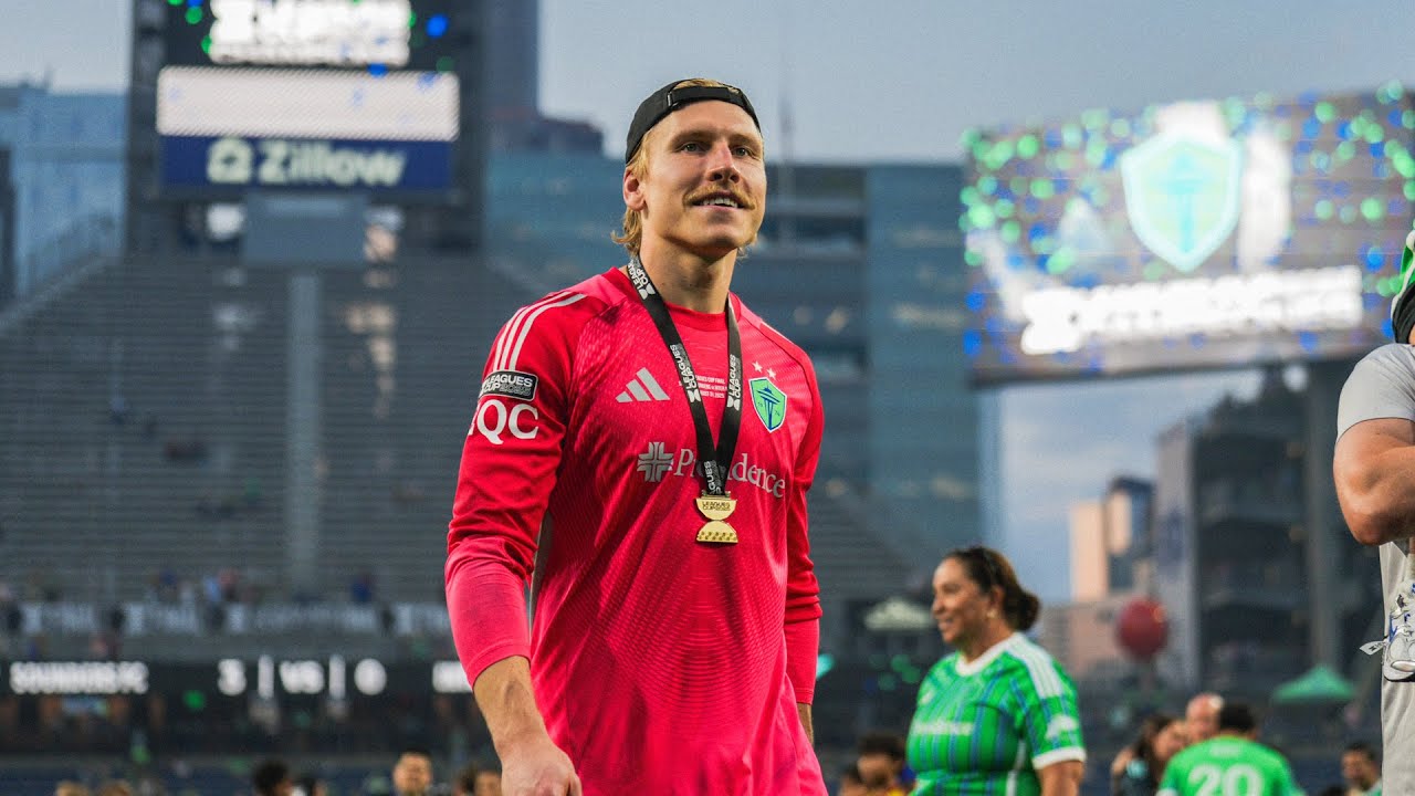 Andrew Thomas celebrates Leagues Cup victory at final whistle