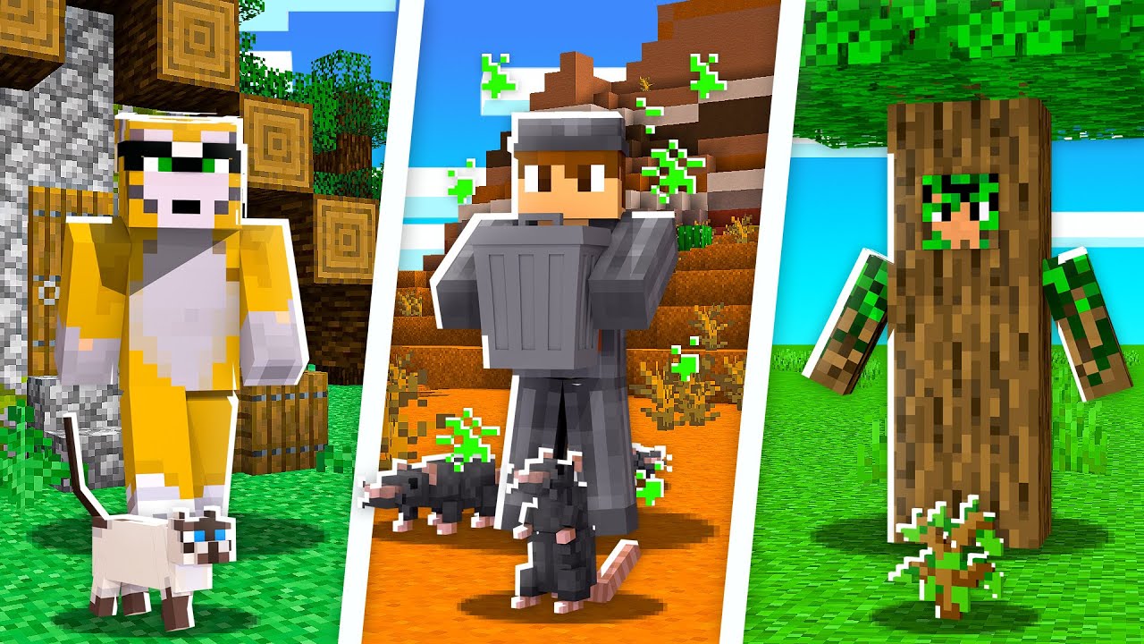 Minecraft MAS temos as PIORES RA&Ccedil;AS! #6  🐱🗑🌳