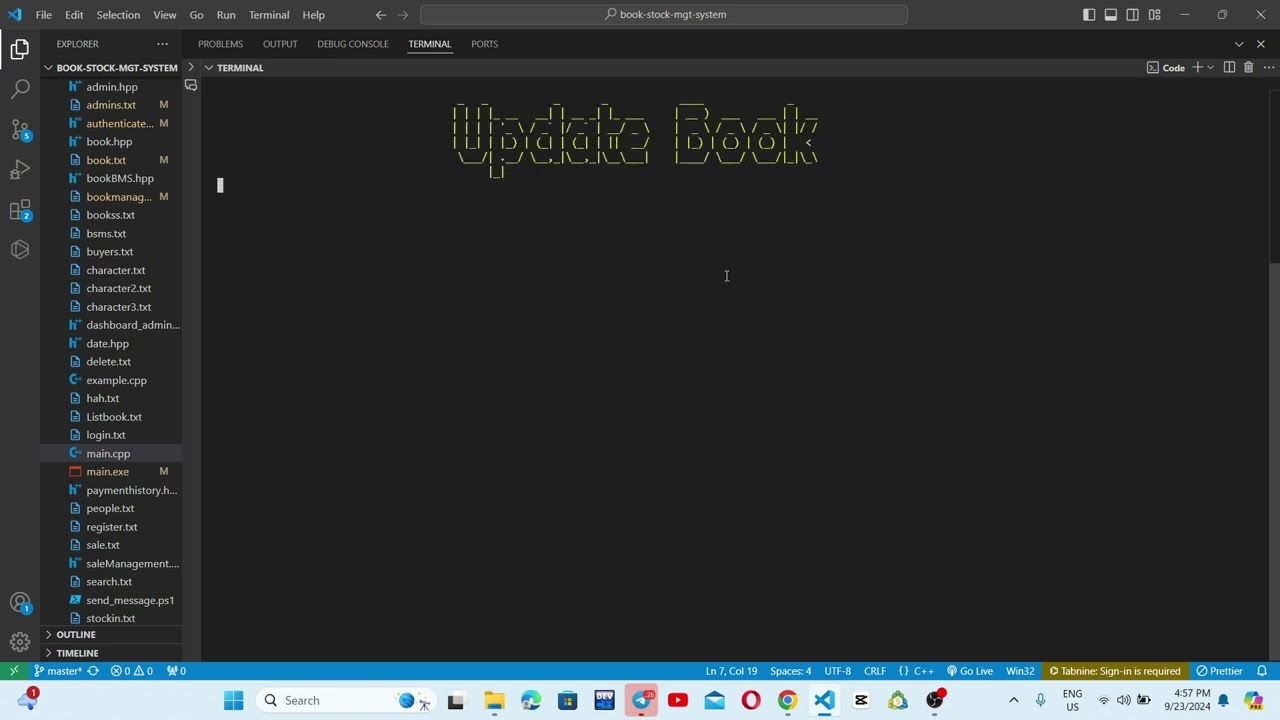 Book Stock Management System by C++ team