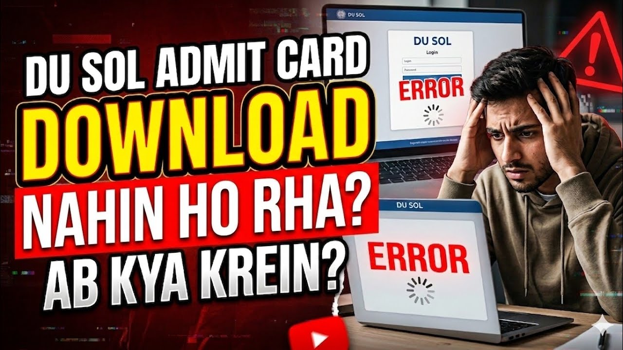DU SOL ADMIT CARD NOT SHOWING 😭 ( WHAT IS THE SOLUTION ) 2ND 4TH SEMESTER 2026