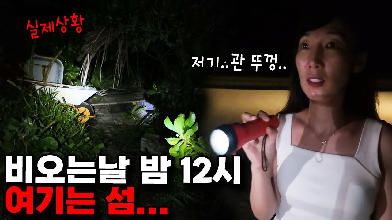 100% 실제상황! 비오는날 밤12시 외딴섬 숲속에서 귀신 탐지기를 돌려봤는데... 그곳에 관이 있어요!