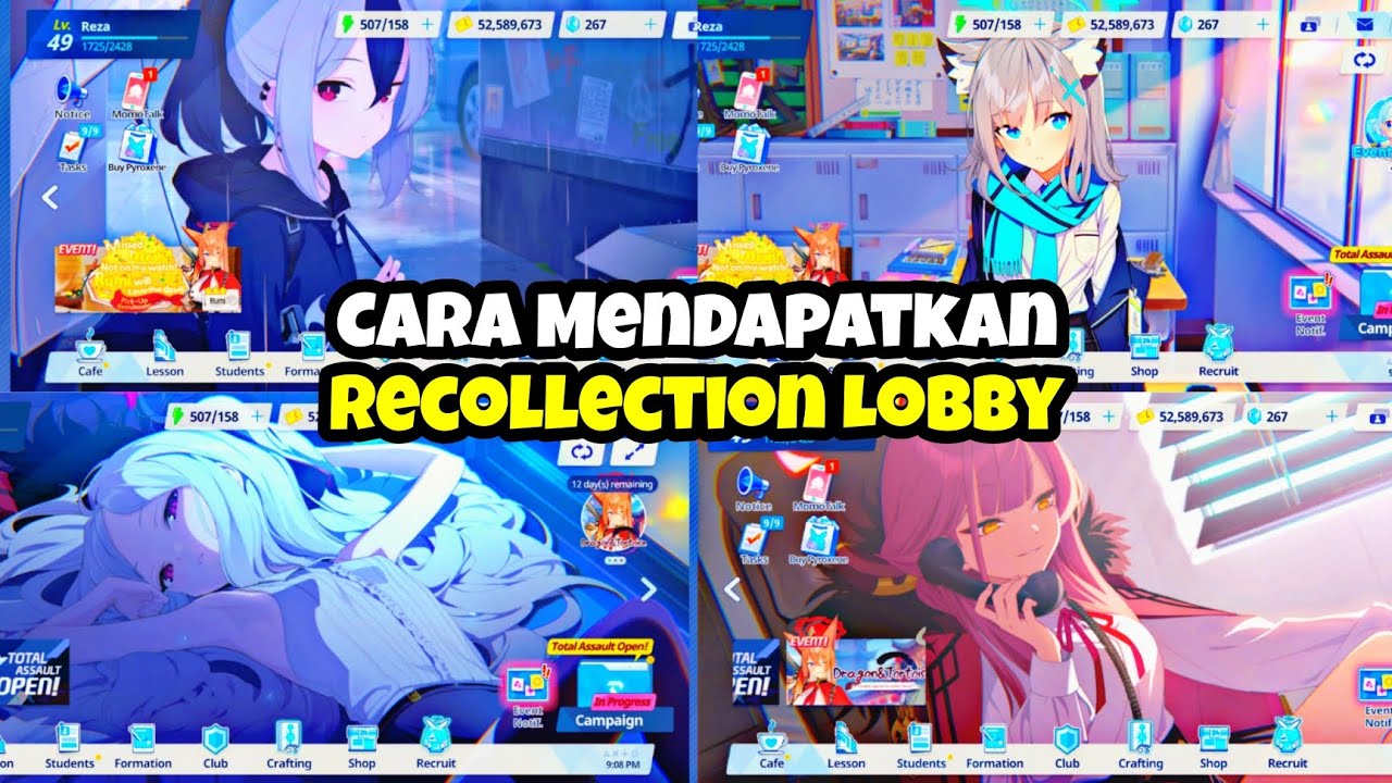 Cara mendapatkan Recollection Lobby di Blue Archive