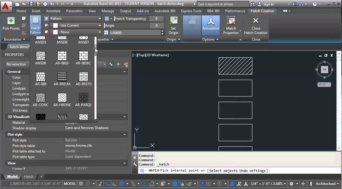 AutoCAD Demo - using annotative scale for hatch