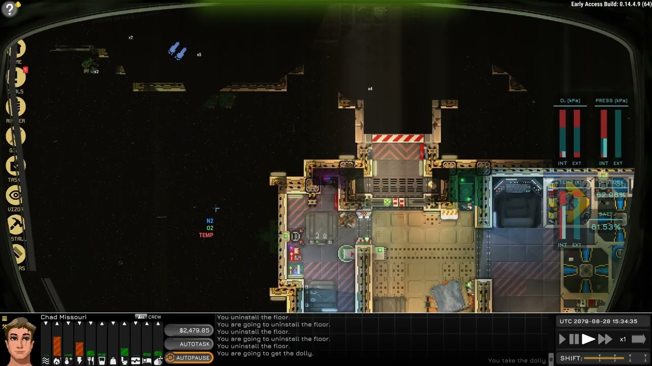 Ostranauts Complete Beginner's Guide - Episode 19 - Ship Expansion & Wall Building (build .14)