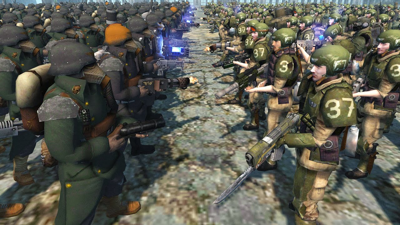 500 Imperial Guards VS 500 Kriegsman! - Men of War: Warhammer 40k Mod Battle Simulator