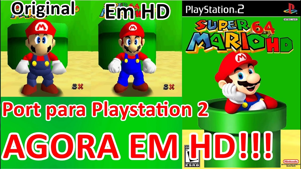 PORT SUPER MARIO 64 PT-BR EM HD!!! PLAYSTANTION 2