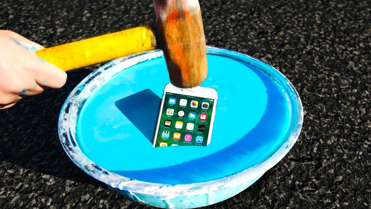 Can Oobleck Protect an iPhone 7 from a Sledgehammer? (Non-Newtonian Fluid!)