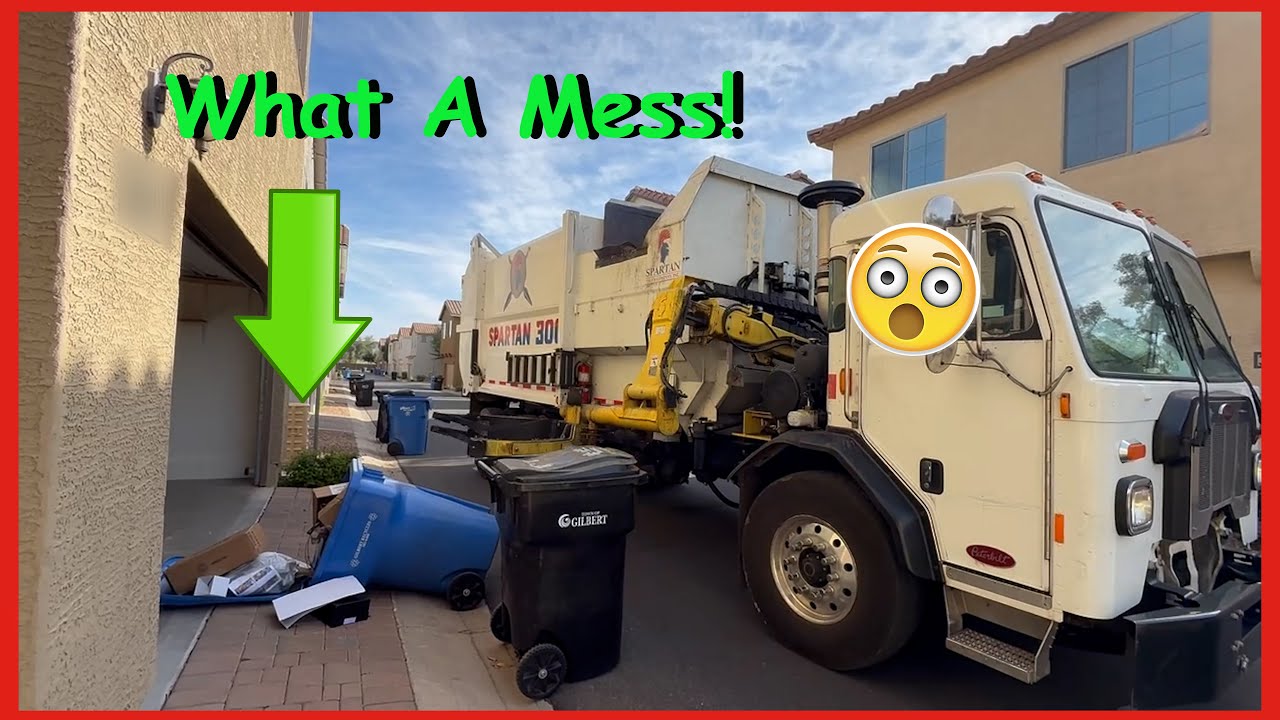 Garbage Truck Makes A Mess!