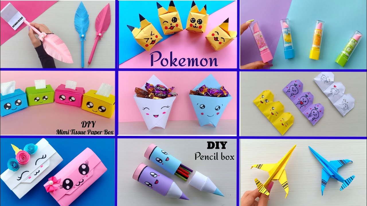 11 EASY CRAFT IDEAS | School Craft Idea/ DIY Craft/ School hacks/ Origami craft/paper mini gift idea