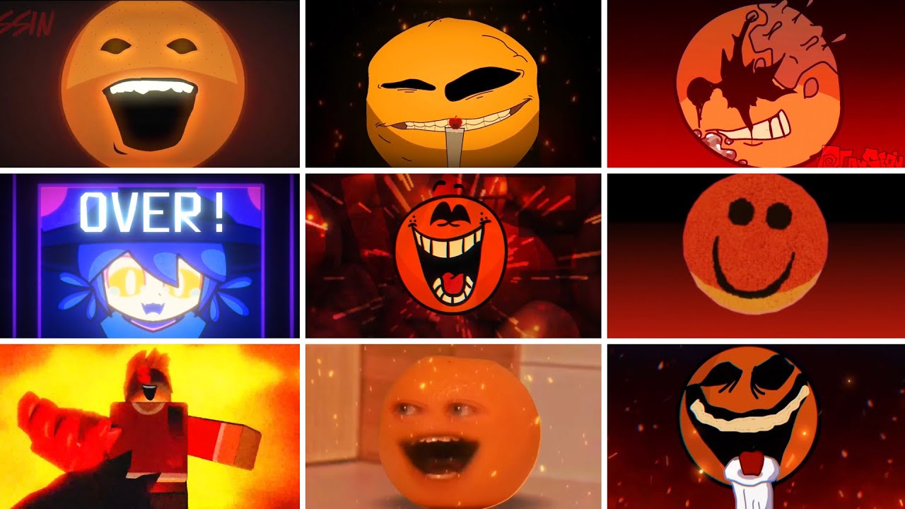 FNF Rotten Smoothie V2 MULTIVERSE (All Cutscenes) -  Annoying Orange Amazing Grace V2