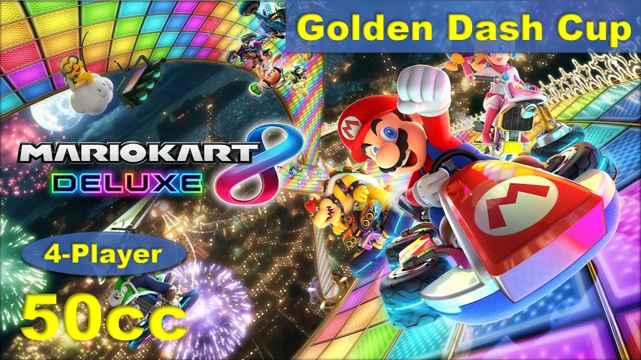 Mario Kart 8 Deluxe: Golden Dash Cup (50cc) - 4 Player