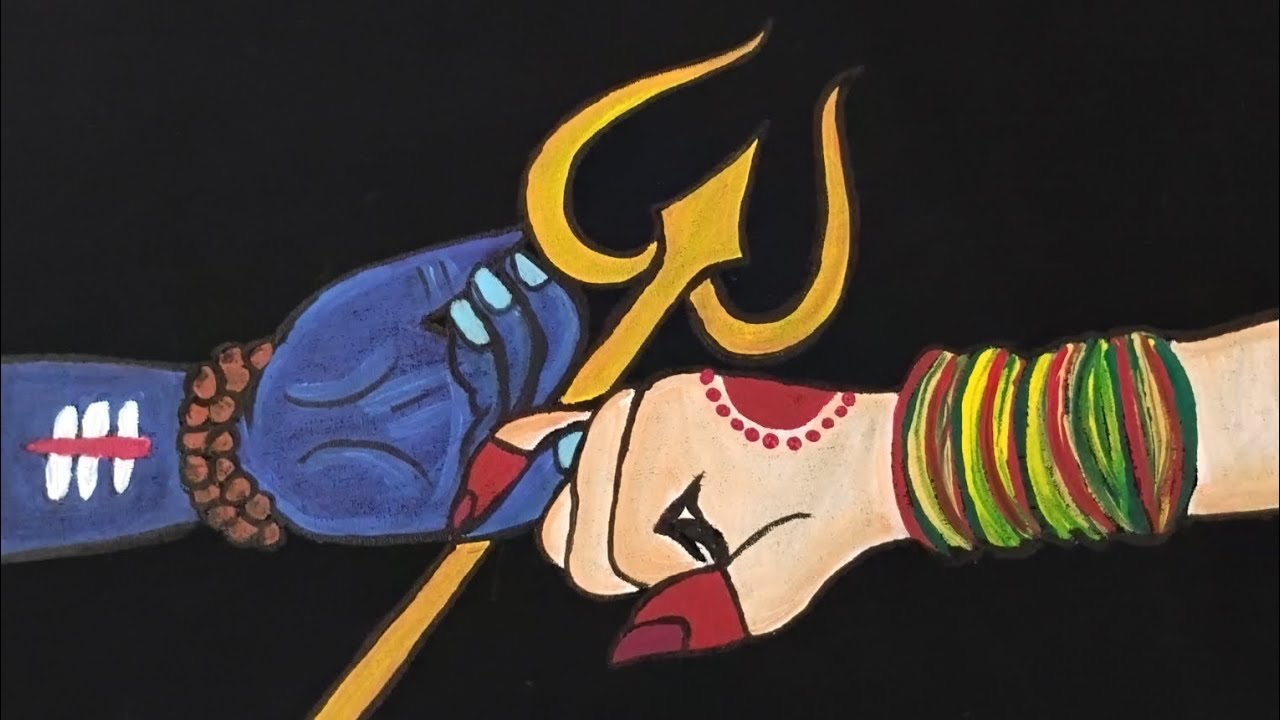How to paint Shiva parvathi hands#fabric painting#Art#Love#lord shiva parvati