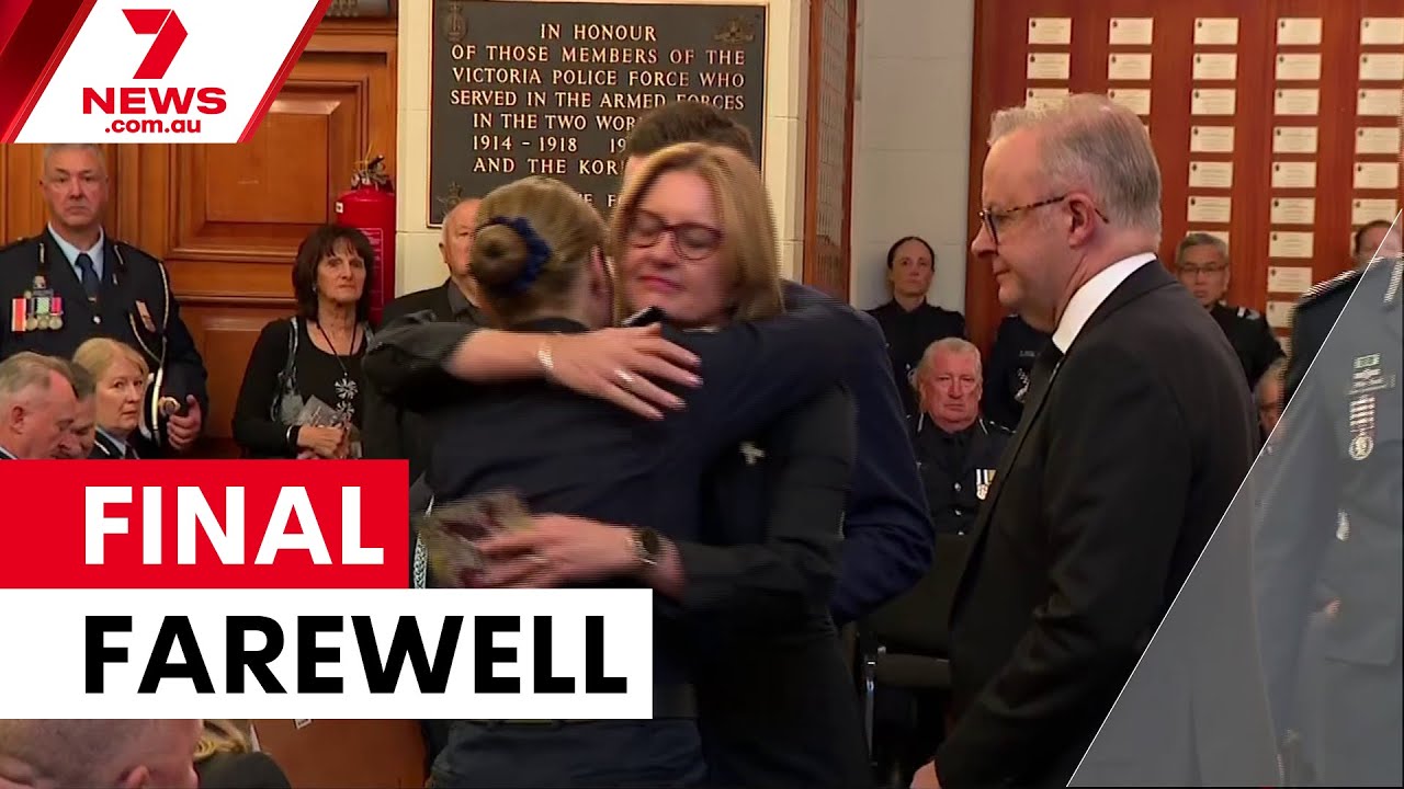 Fallen officer farewelled on retirement day | 7NEWS