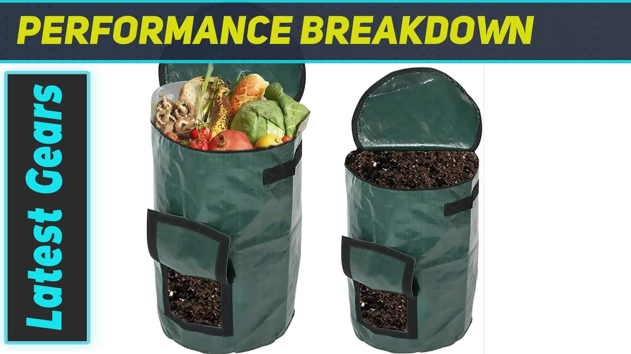 Garden Compost Bag, Outdoor Compost, Reusable Garden Waste Bag with Lid - The Best