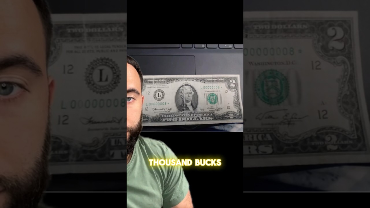 Over $1000.00 for a $2 bill!!!! 🤩 #2dollarbill #currency #serialnumber #starnote #shorts