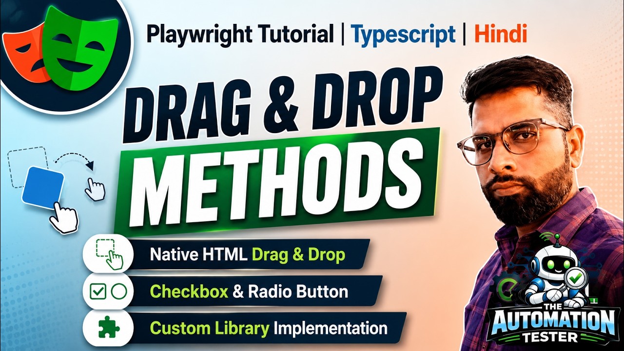 Playwright में Drag and Drop कैसे करें | dragTo() और Mouse Method