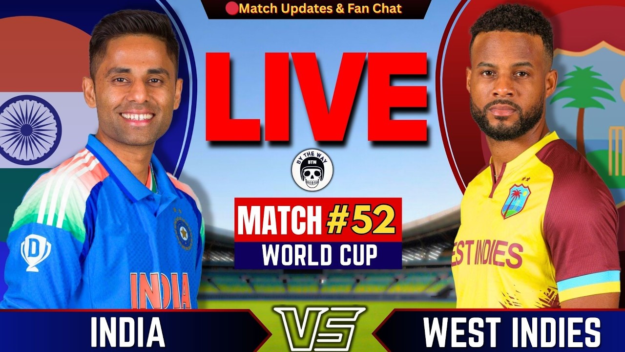 🔴Live: IND vs WI, 52th T20 World Cup | Live Cricket match Today | INDIA vs West Indies | IND batting