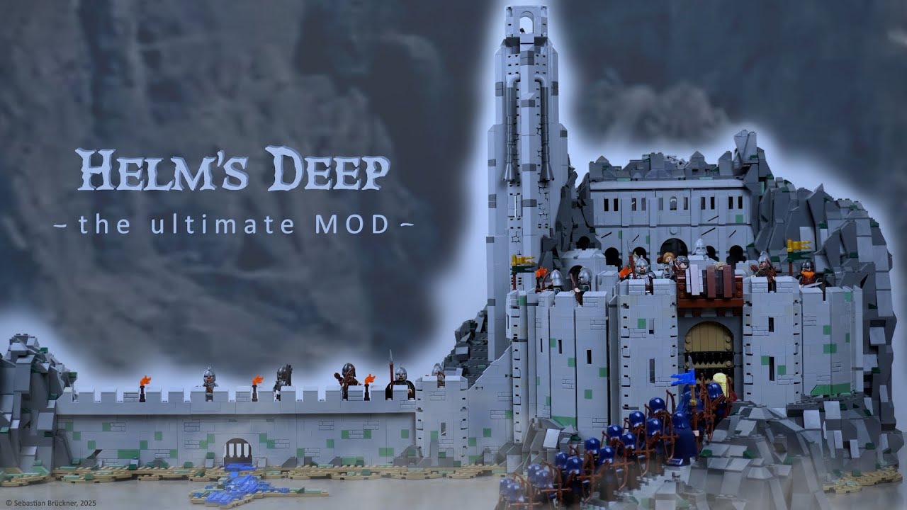 LEGO Helm's Deep MOC - 12k pieces and 100 minifigs show the iconic movie sequence like never before!