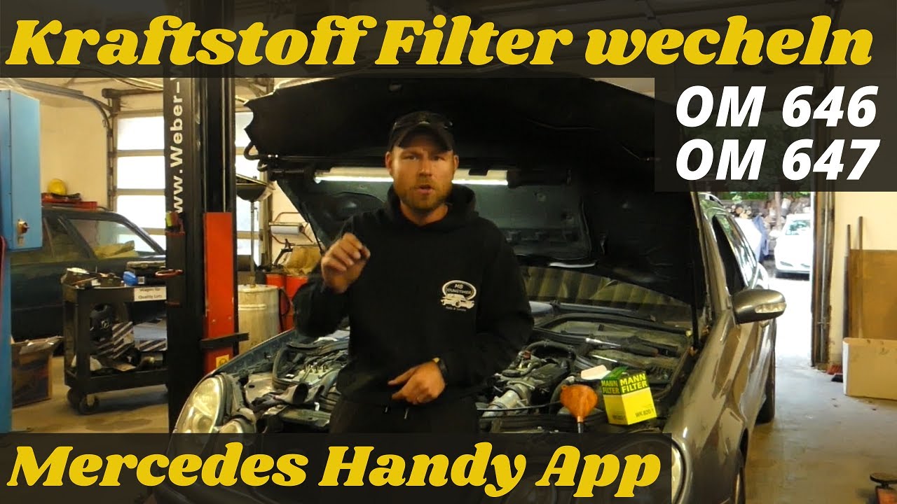 Kraftstofffilter am Mercedes W211 W203 OM646 wechseln | Dieselfilter | Mercedes Handy App | Tutorial