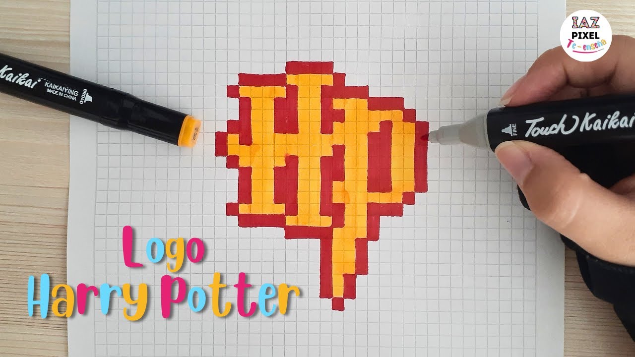 Como dibujar el logo de HARRY POTTER en PIXEL ART – Tutorial paso a paso