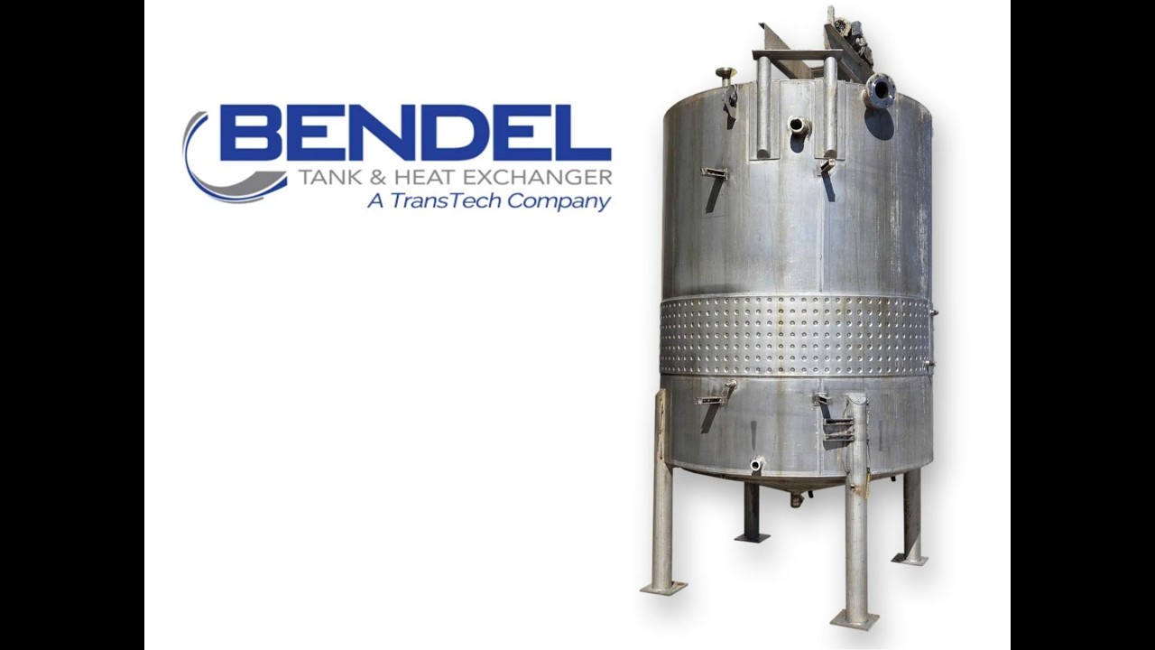 Used 2,400 Gallon Bendel Stainless Steel Jacketed Vertical Mix Tank