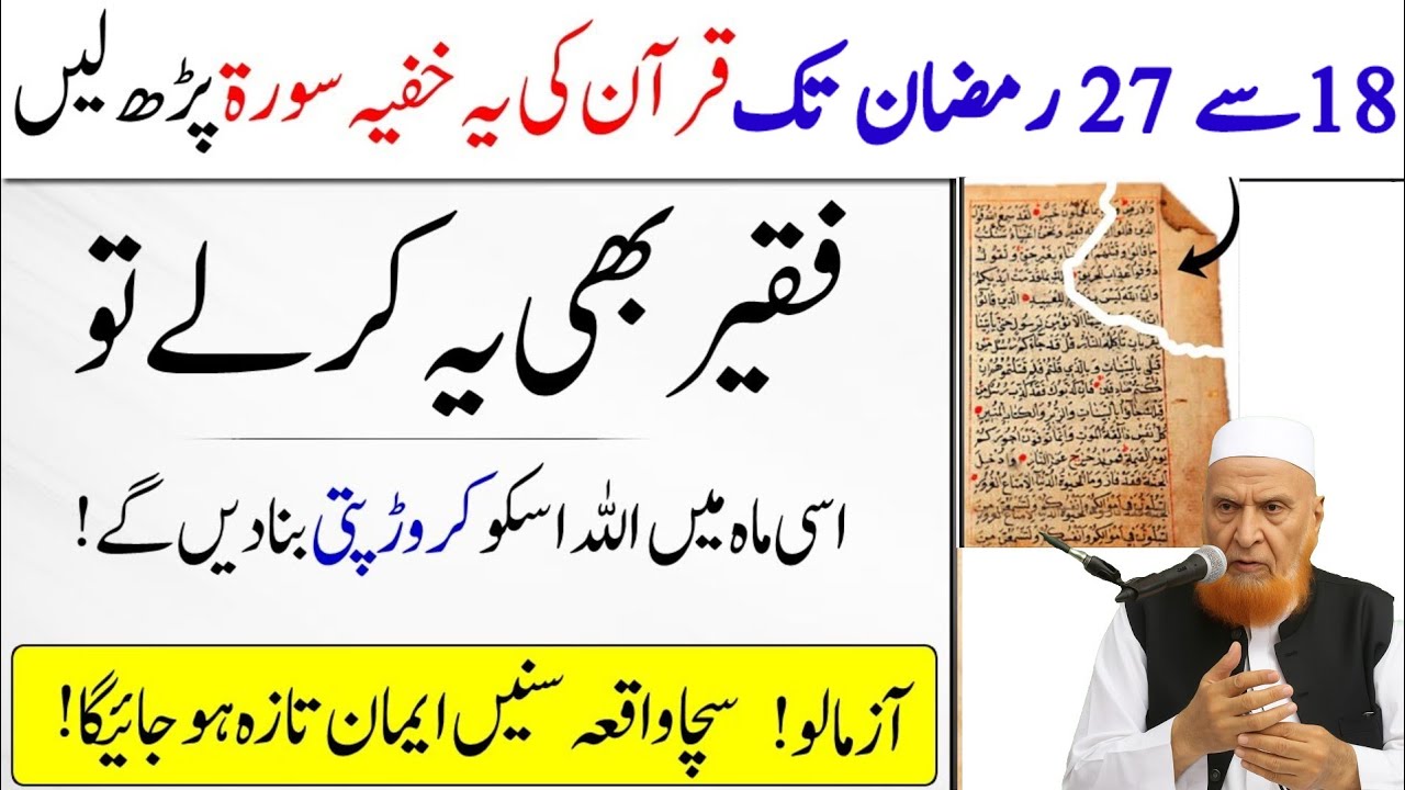 Read this surah 18th to 27th of Ramadan | Allah Will Make A King Out Of A Poor Person | Mulana Makki