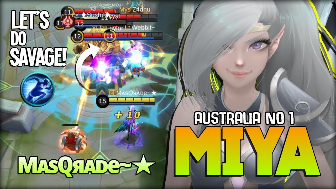SAVAGE!! Aggresive Miya Non Stop Ganking! MᴀsQяᴀᴅe~★ Australia No 1 Miya ~ Mobile Legends