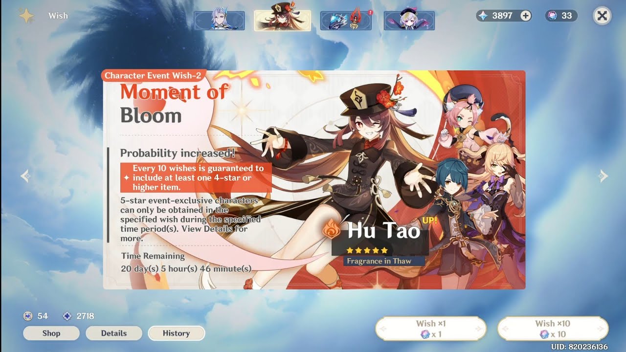 Wishing on director Hu Tao banner Ver(4.1) / Genshin impact........