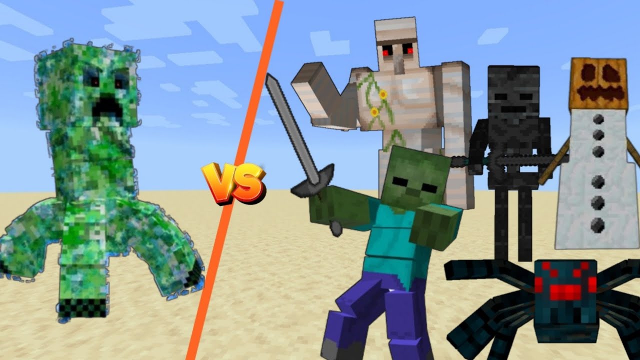 Titan Charged Creeper vs All Titans in Minecraft mob battle