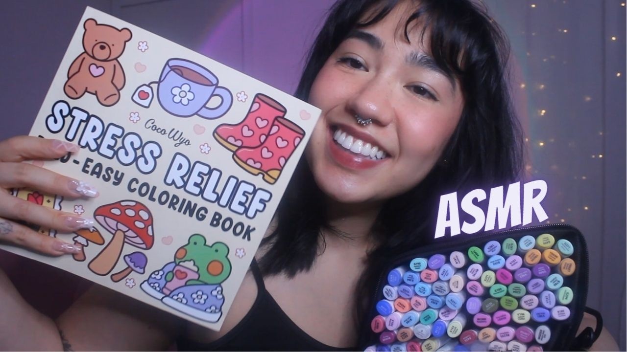 ASMR para SONO PROFUNDO 😴 com LIVRO DE COLORIR 🖍️