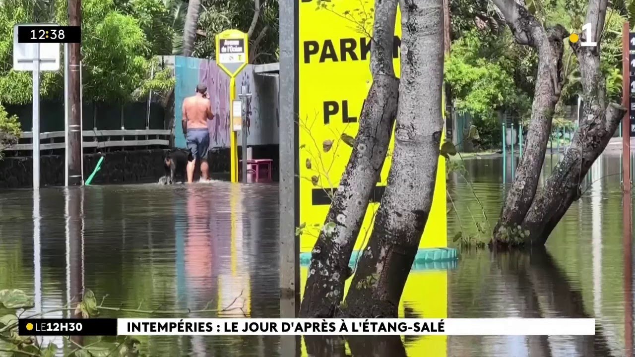 L’Etang-Salé a été abondamment arrosé la nuit dernière. La commune est encore sous l’eau ce matin.