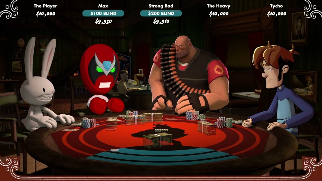 Poker night at the inventory is back No Limit Texas Hold with Max, Strong Bad, Tycho, and The Heavy!