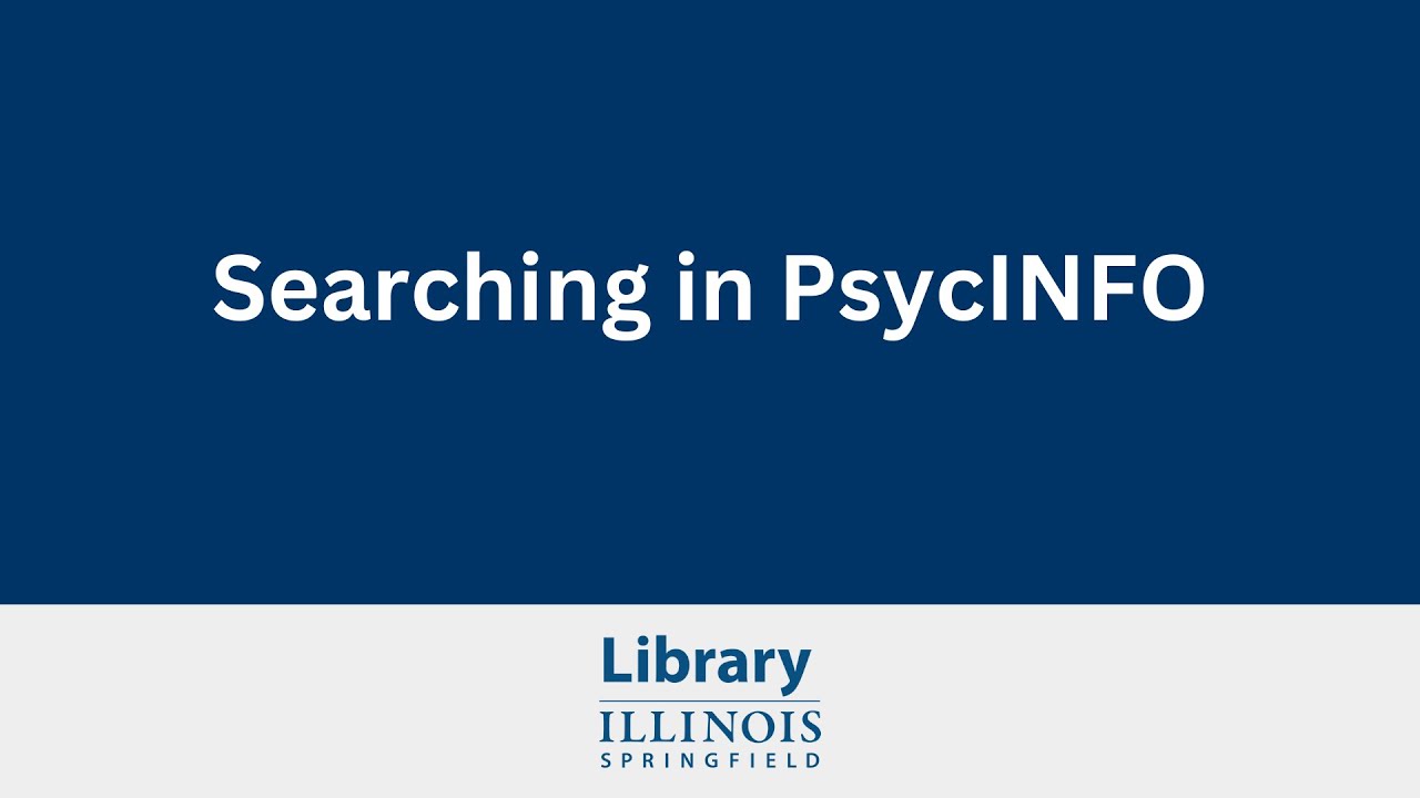 Searching in PsycINFO