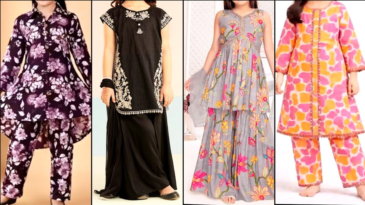 Very beautiful traditional kids clothes designs/ Latest kurti designs for girls 