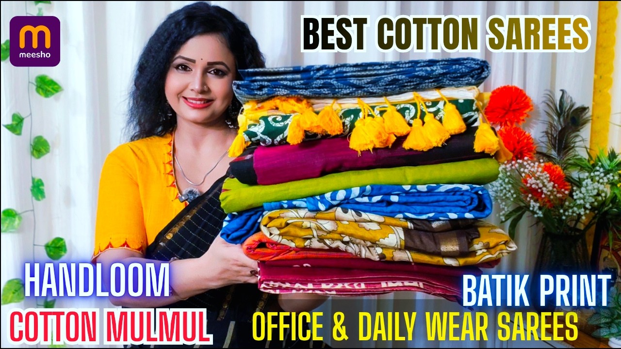 MEESHO COTTON SAREE HAUL || MEESHO SAREE HAUL  ||Office & Daily wear saree haul ||New Collection