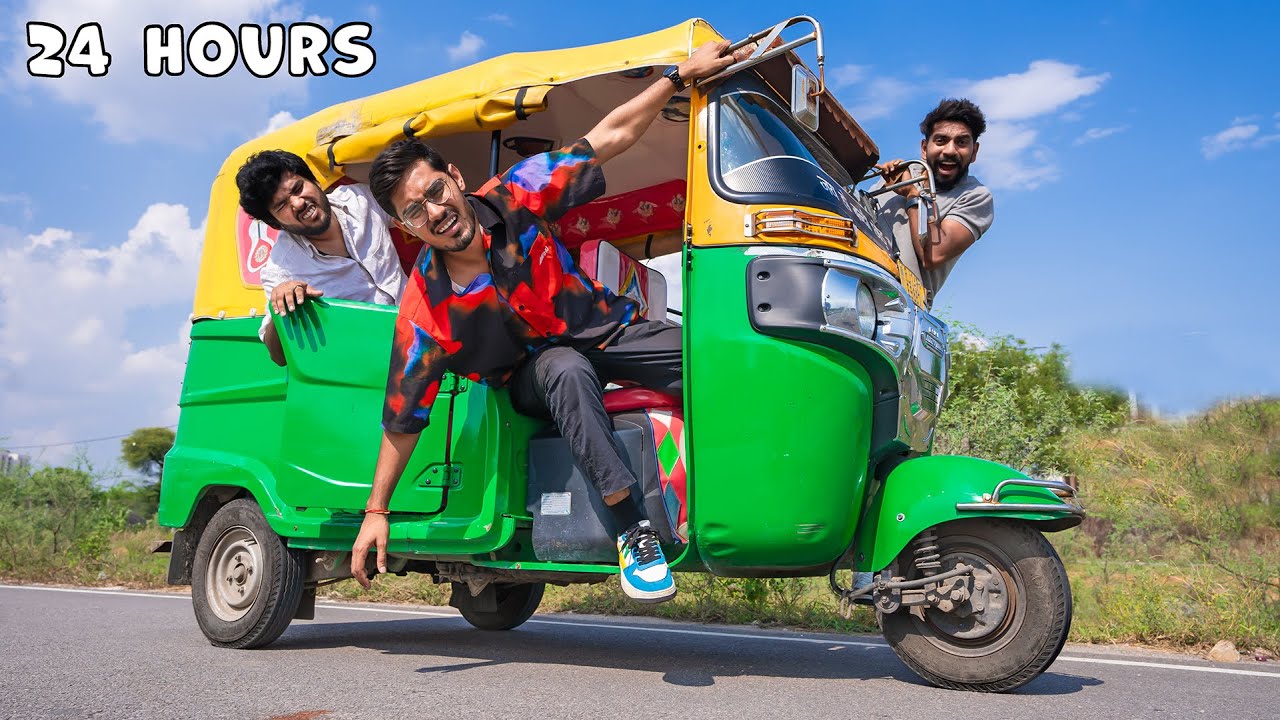 24 Hours in Auto Rickshaw Challenge | इसमें तो बहुत बुरे फंसे🤯