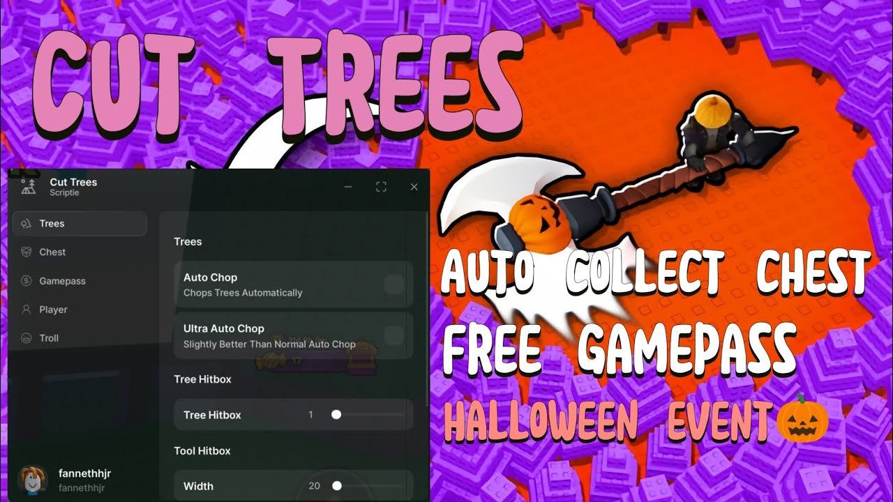 !New Update! Script Cut Trees Roblox | Auto Collect chest, Free Gamepass, Auto chop, No clip