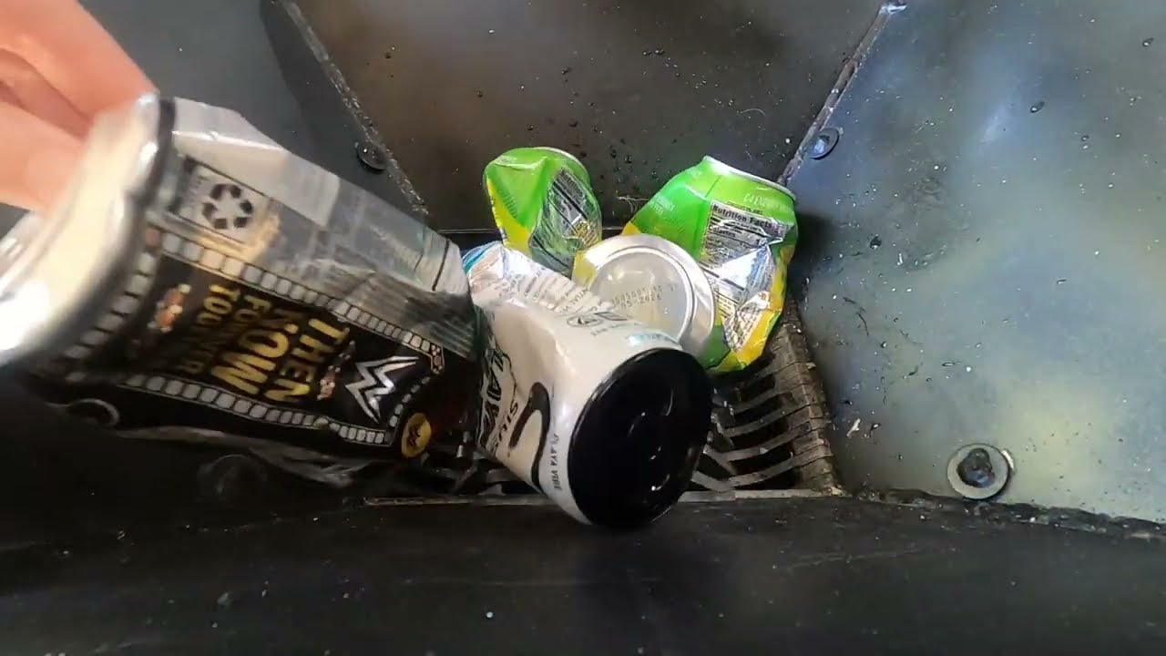 Shredding Aluminum Cans (before & after)