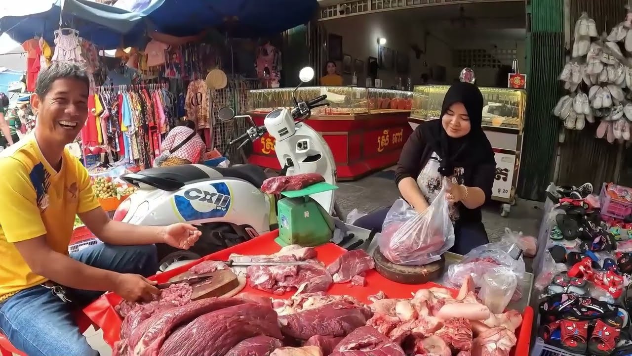 Amazing Cambodia Food Vlog - The Best Street Market Food, Fresh Fruits, Vegetables, Meat,Seafood