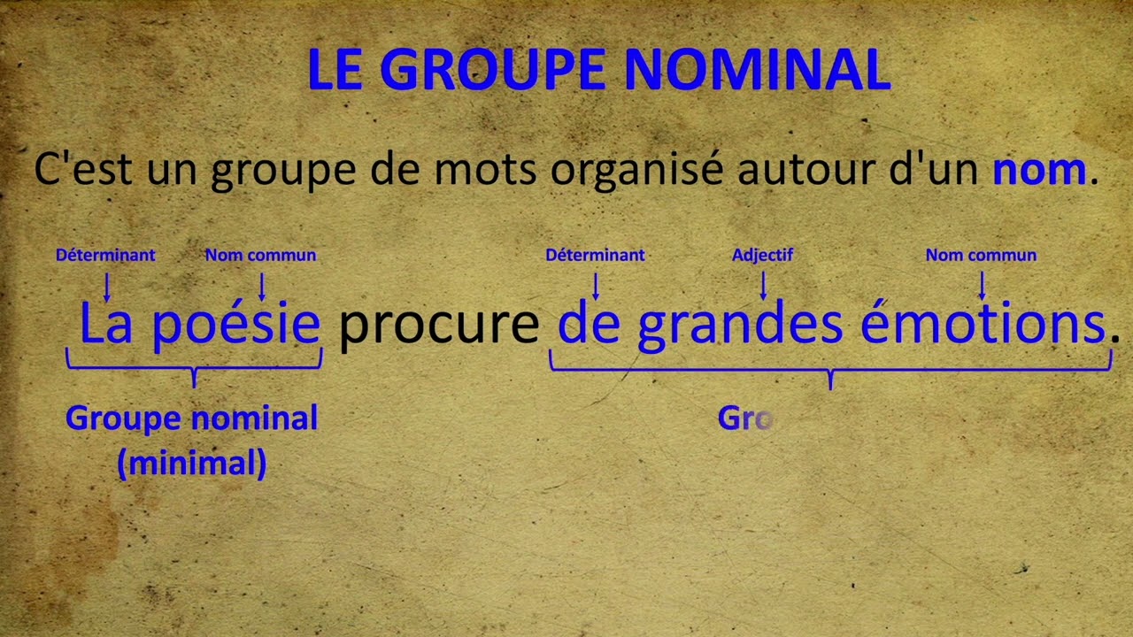 Natures (ou classes grammaticales) des mots.