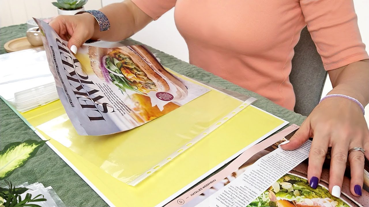 ASMR Sliding New Recipes in Plastic Sheet Protectors + Binder 📁• No Talking