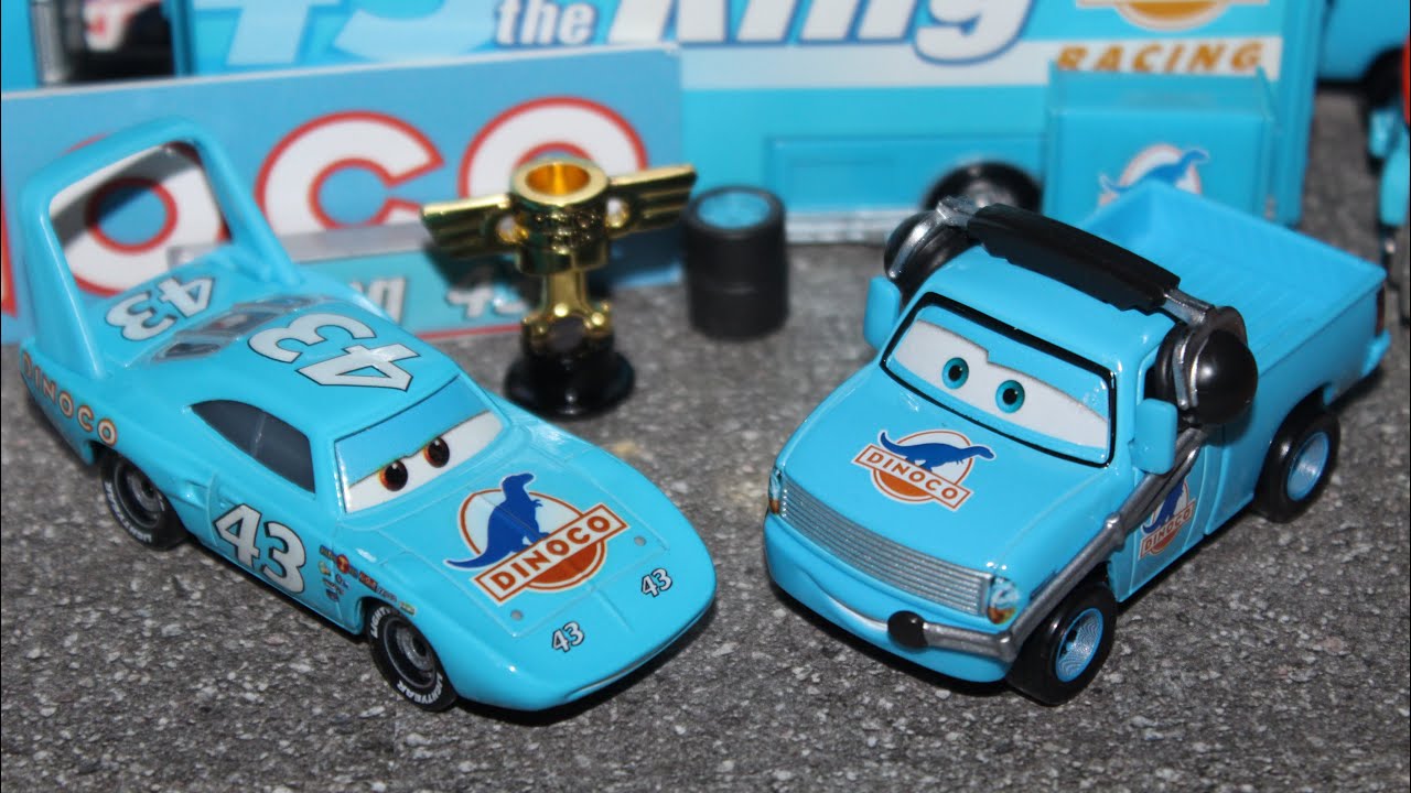 Mattel Disney Cars The King/Strip Weathers & Roger Wheeler Dinoco Chief Piston Cup New China Variant