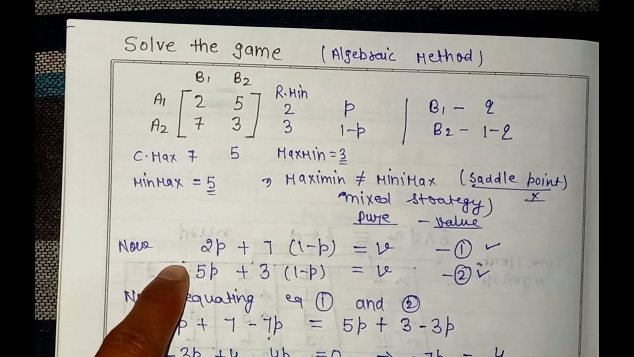 Algebraic method game theory | probability method game theory | equal gain method in msc
