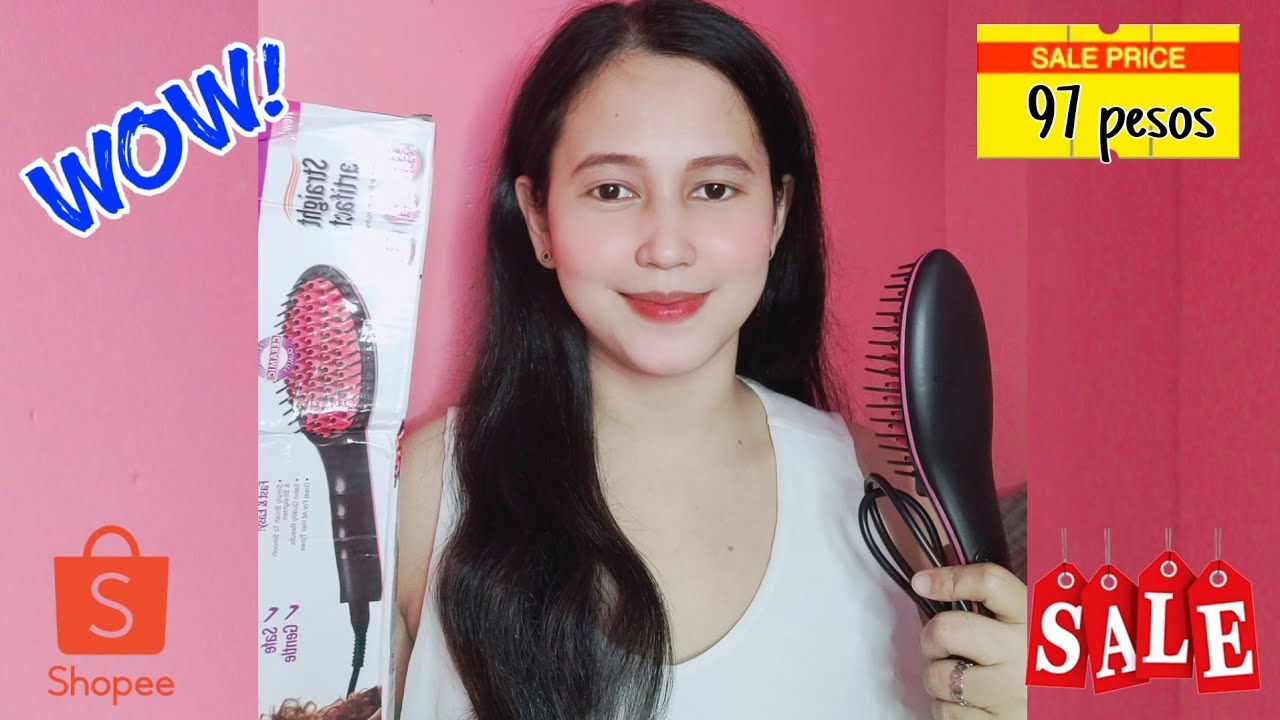 Straight Artifact ✨ | Effective Fast Straight Ceramic Brush Hair Straightener | shopee 8.8