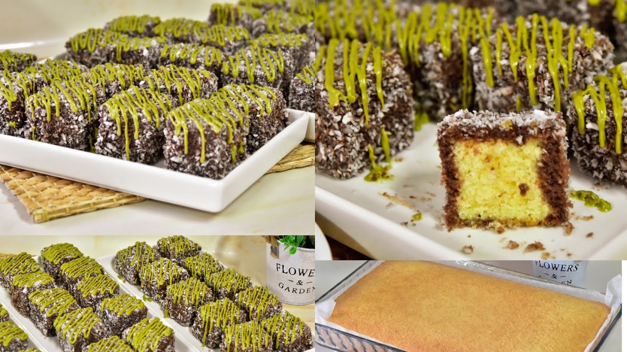 كيك مكعبات جوز الهند الطعم ماشاءالله Coconut Cube Cake