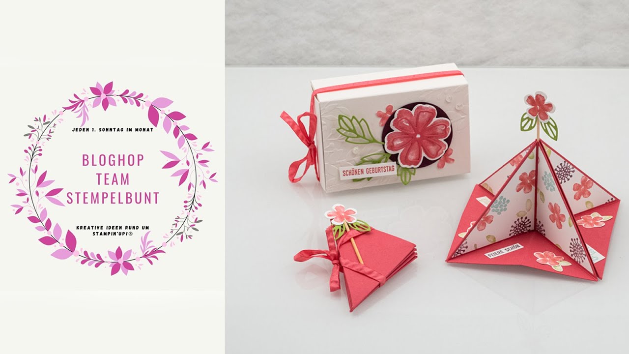 ANLEITUNG - Pyramidenkarte in der Box - Stampin'Up!® BLOGHOP TEAM STEMPELBUNT