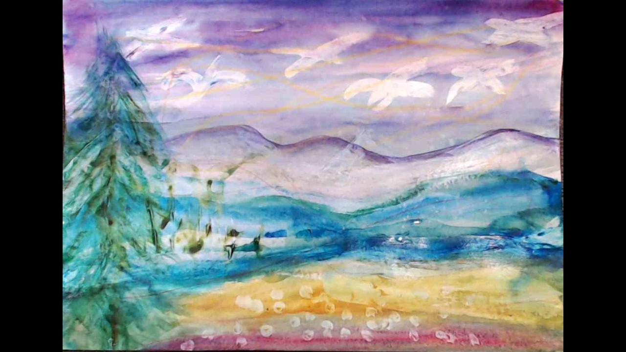 Mary Oliver -Wild Geese -Gel medium painting