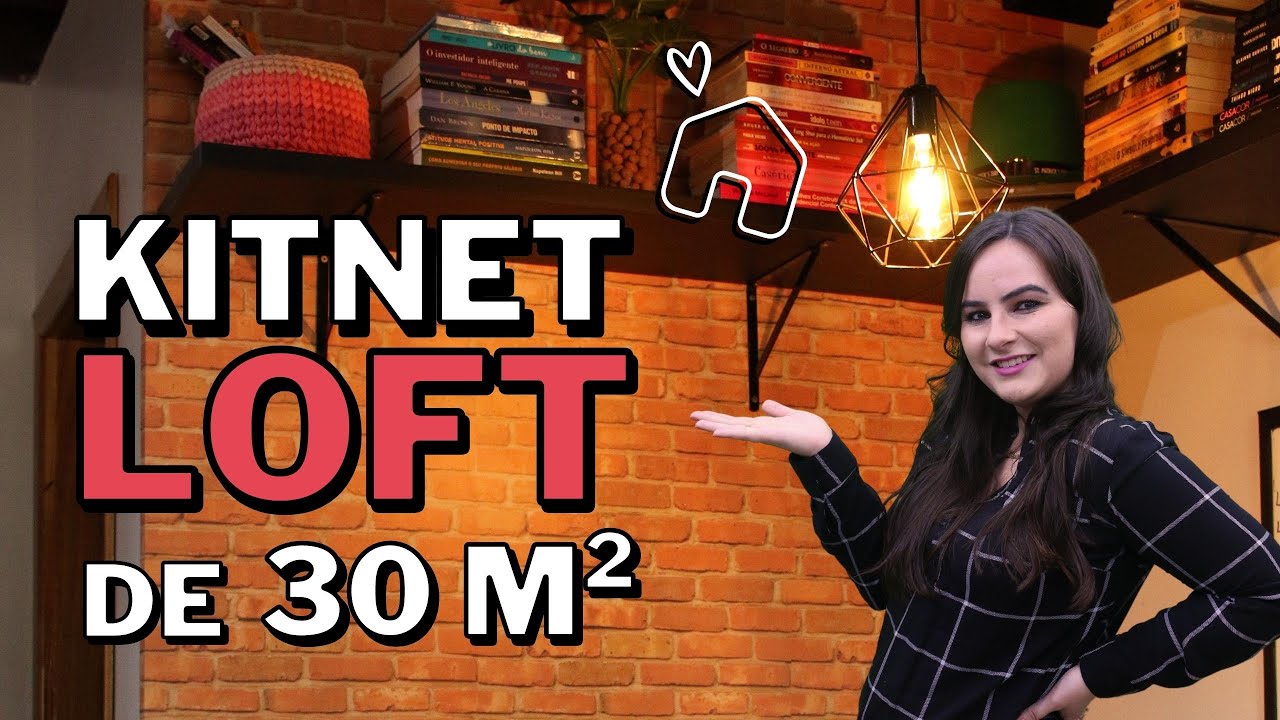 TOUR no LOFT de 30 m² | KITNET com MEZANINO | Estilo INDUSTRIAL e MODERNO